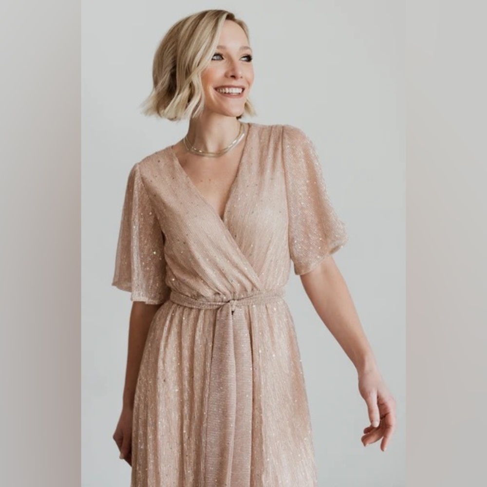 Baltic Born Shimmering Tan Maxi Dress - Picture 13 of 15